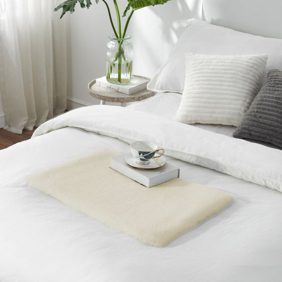 Hasenfell Kunstfell Teppich Vorleger | Rechteckig - Beige